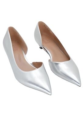 Naturalizer Gallent Kitten-Heel Pumps Silver Size 8W